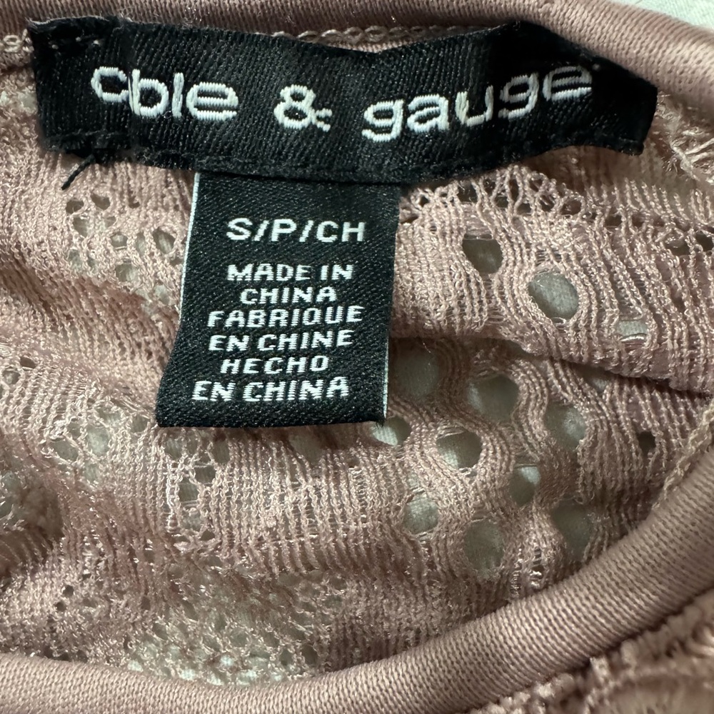 Cable & Gage Blush Lace Blouse View 5